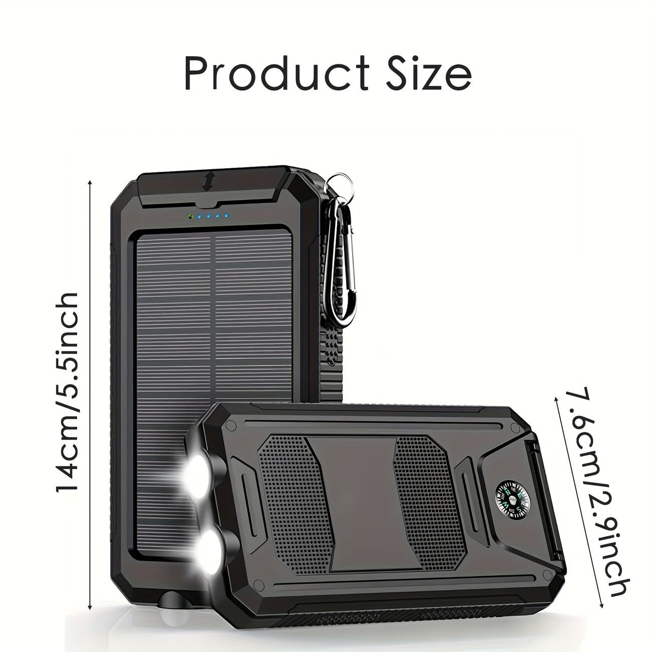 Portable 9000000mah Solar Power Bank Pack USB LED Pack Battery Charger For Phone