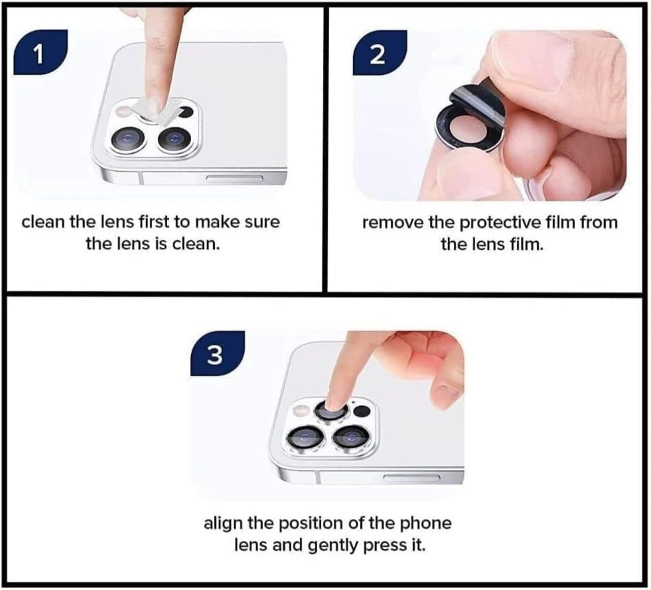 Camera LensGlass Protector Metal Ring for iPhone 17 Pro 14Pro 15Pro 16Pro 17E 13