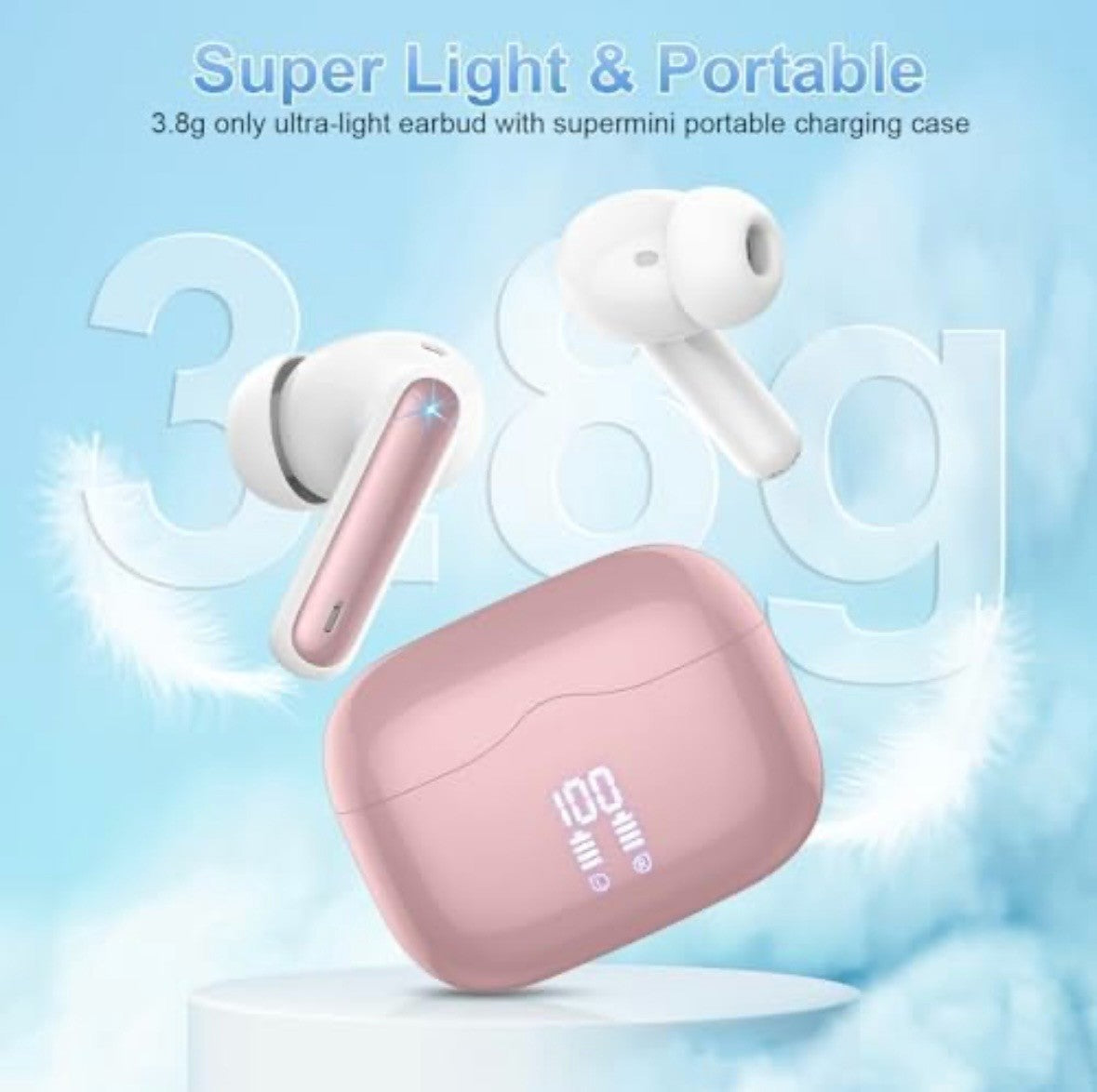 Wireless Earbuds Bluetooth 5.3 in Ear with HiFi Stereo Deep Bass