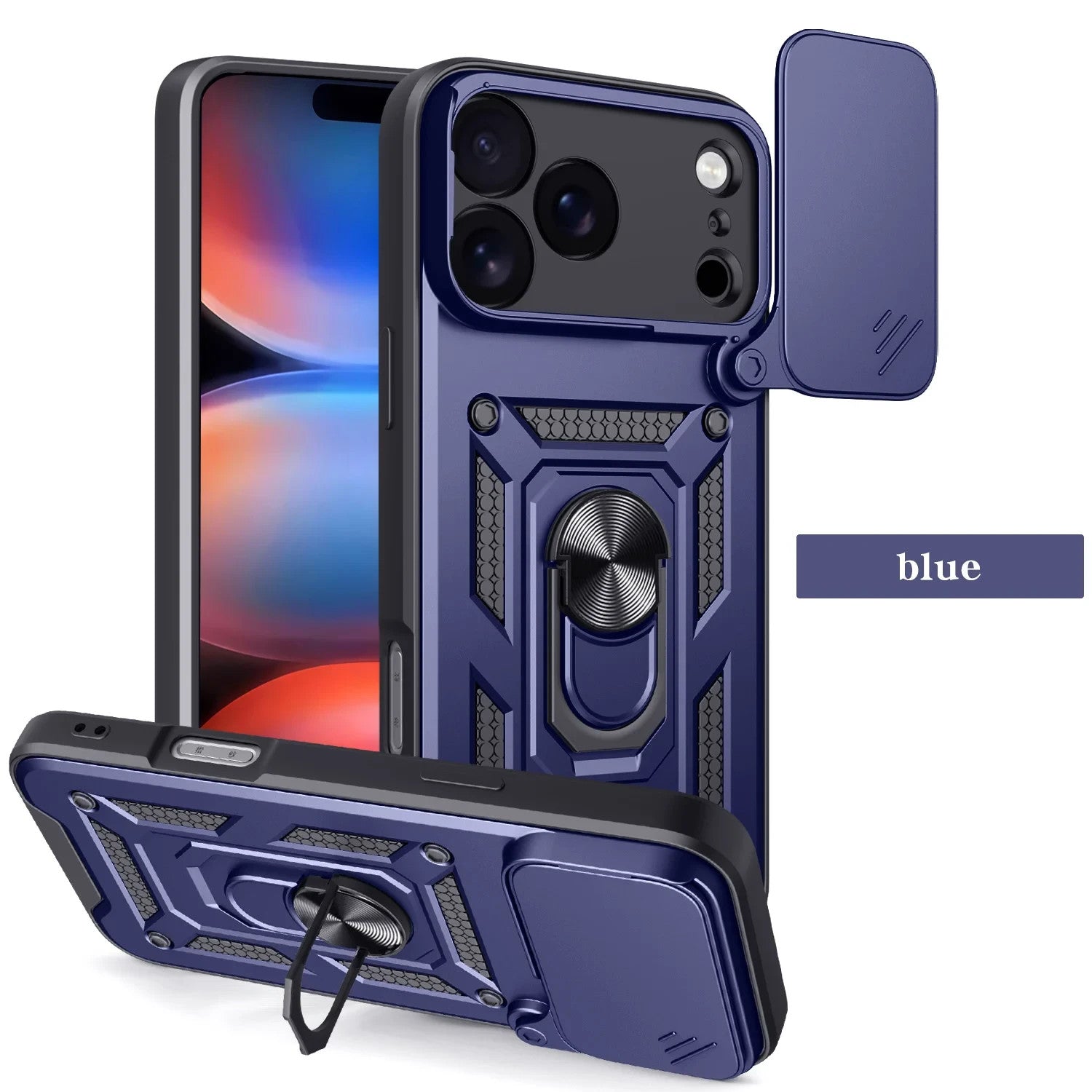 Shockproof Ring Stand Armor Case For iPhone