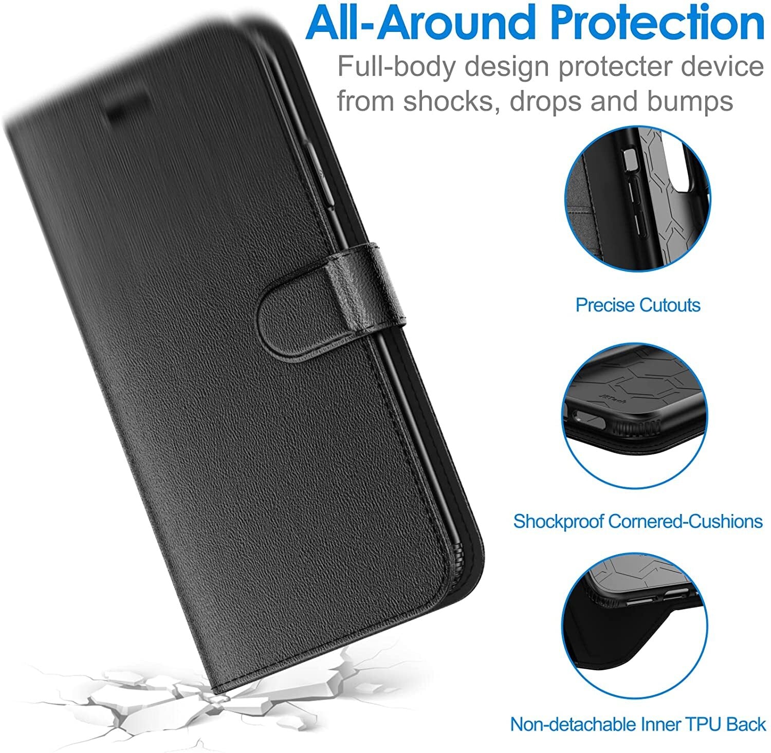 Case For iPhone 17 Pro Max 17e 15Pro 14 13 12 11Pro XR SE 16 Leather Flip Wallet
