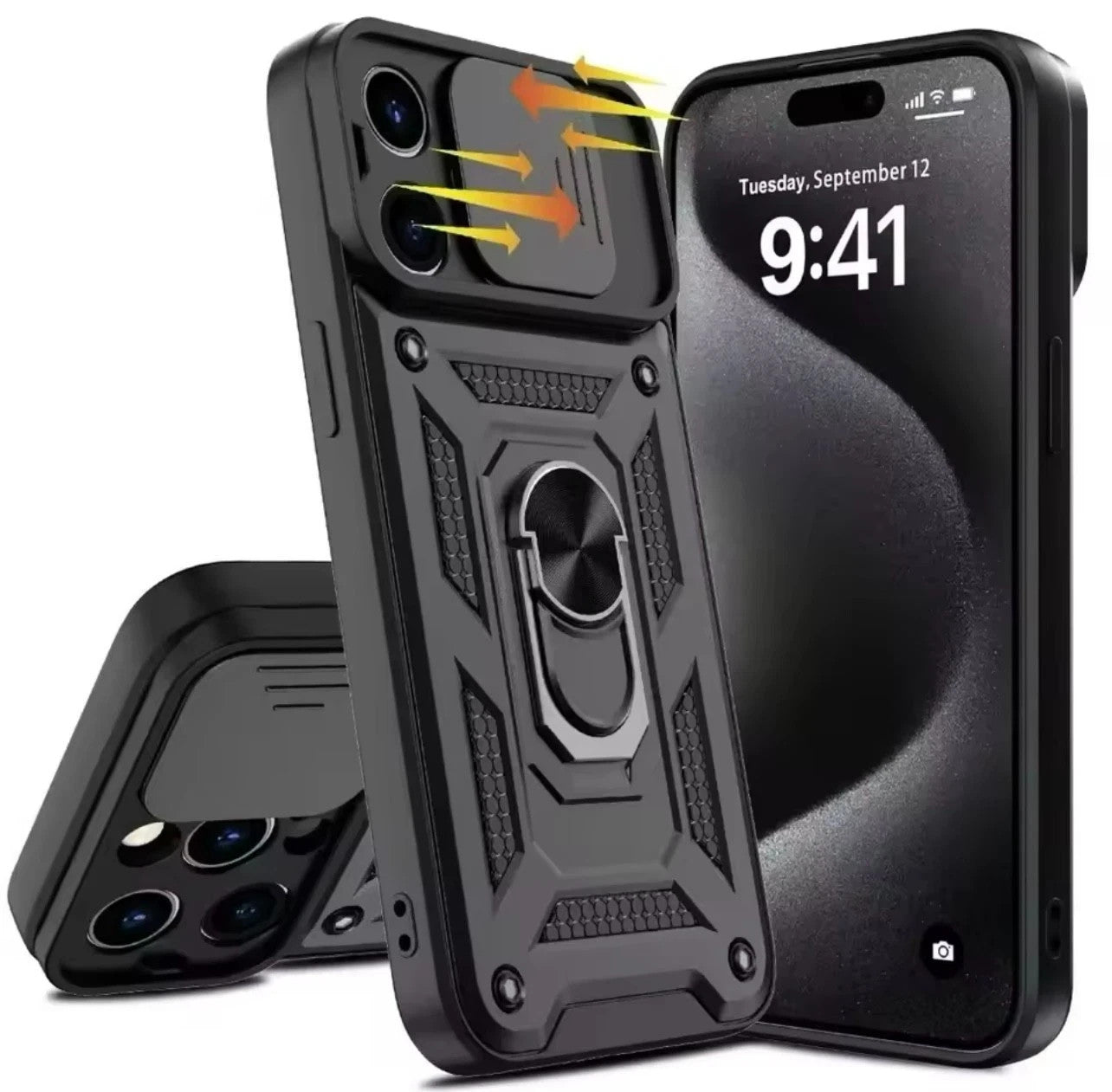 Shockproof Ring Stand Armor Case For iPhone