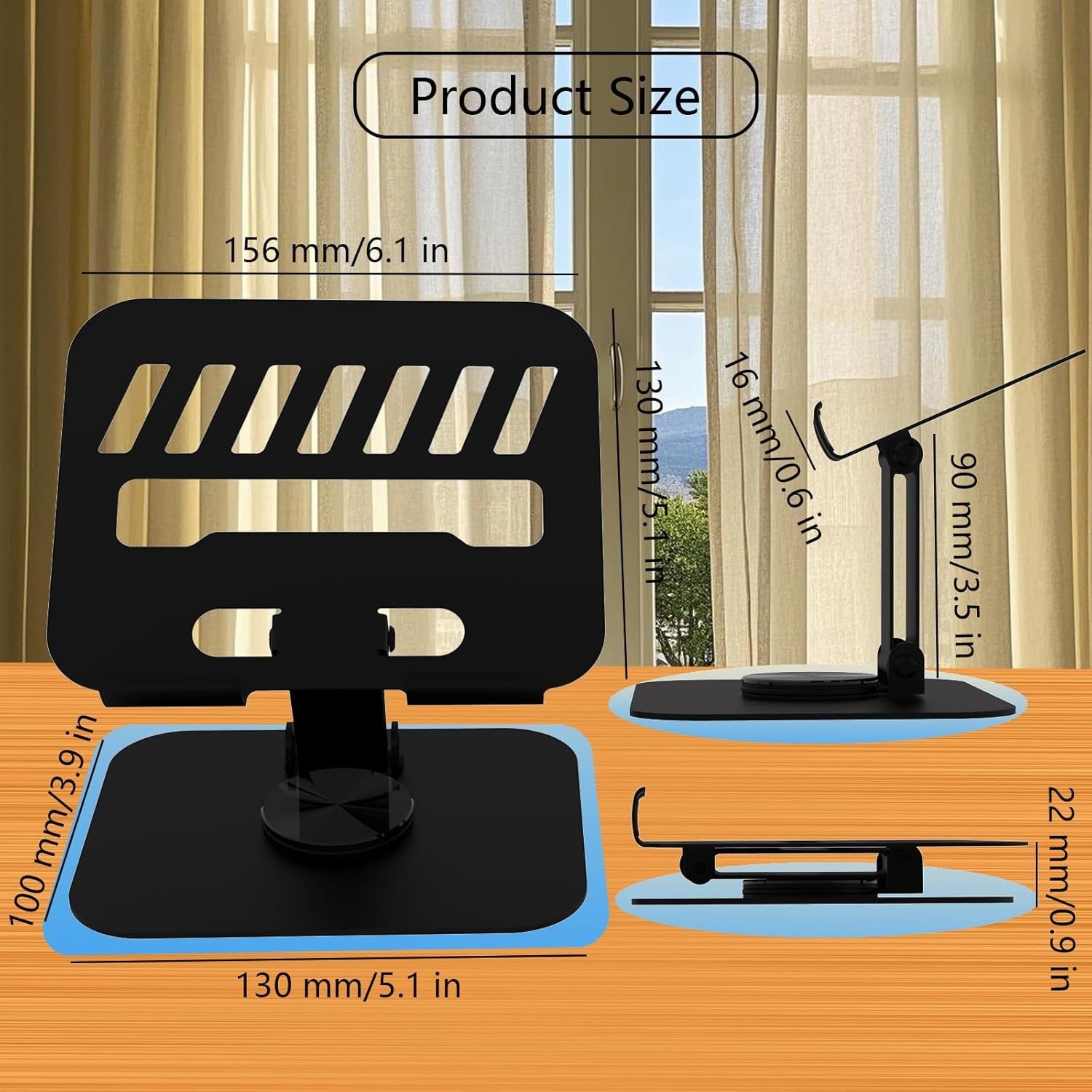 Larger Metal Tablet Stand, Adjustable 360° Rotation Tablet Holder Compatible