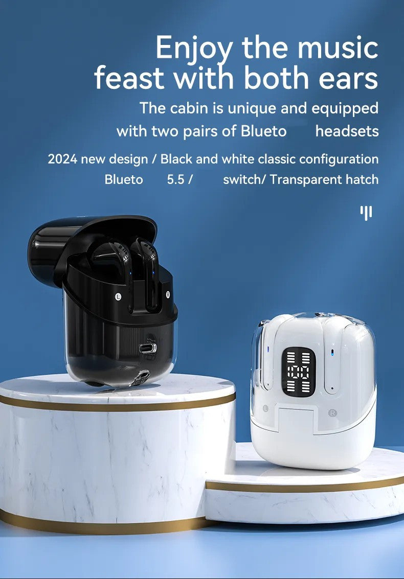 TWS Wireless Earbuds Bluetooth 5.5 Earphones 4 ENC Mics IP7 For Android & iPhone