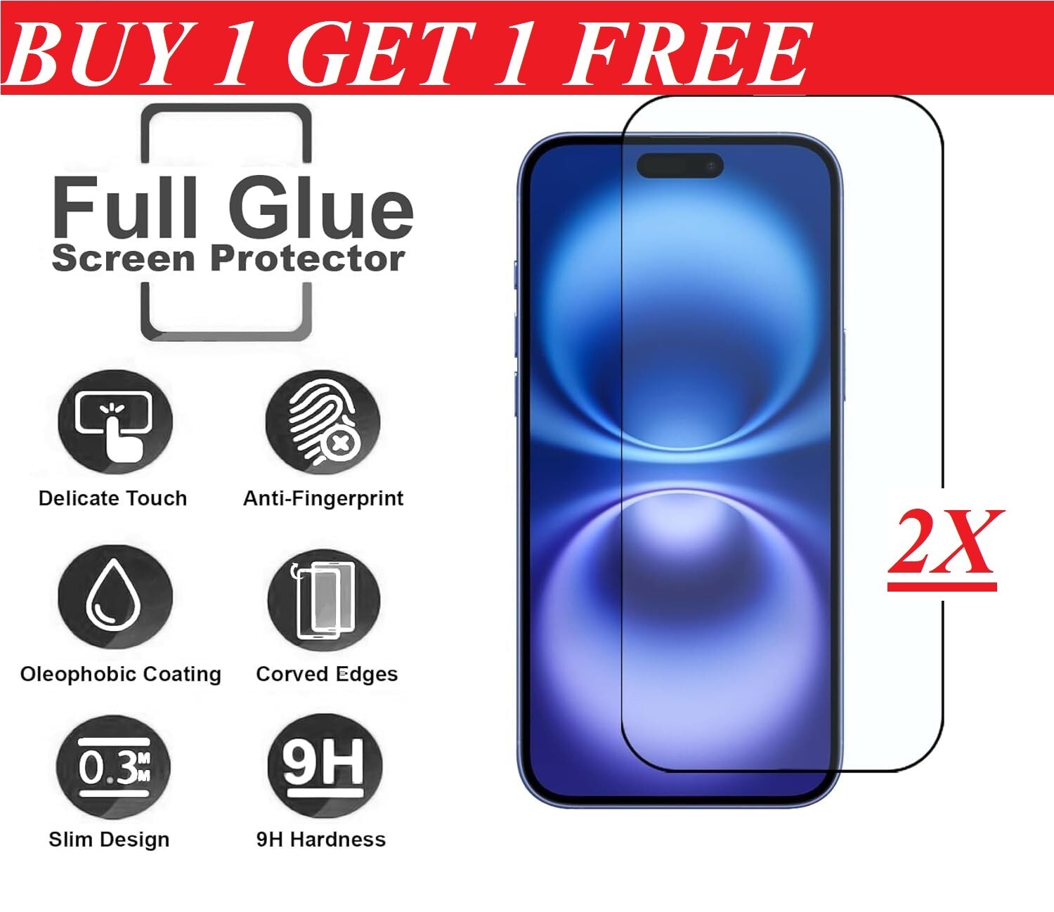 Full Cover Screen Protector For iPhone 11 12 13 14 15 16 Pro MAX Tempered Glass