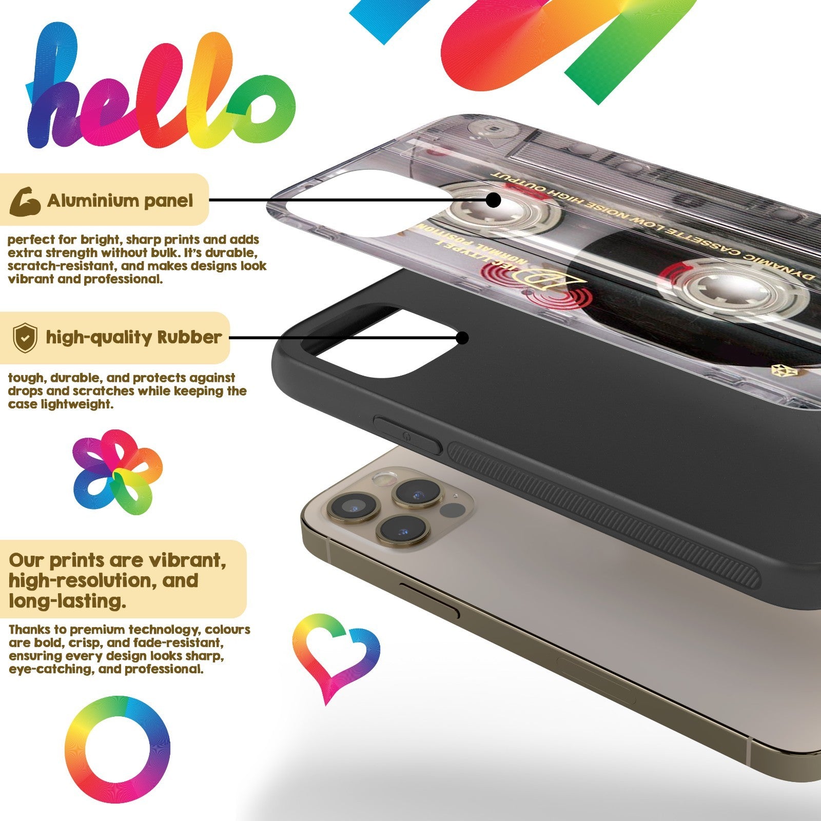 Cassette iPhone Case Retro Tape Music Design Vintage Phone Cover
