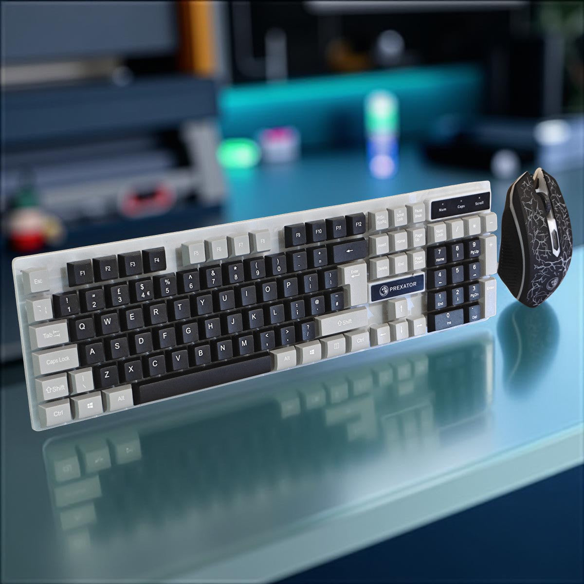 LED Gaming Keyboard And Mouse Set Rainbow RGB USB Wired UK PC PS4 PS5 XBOX ONE