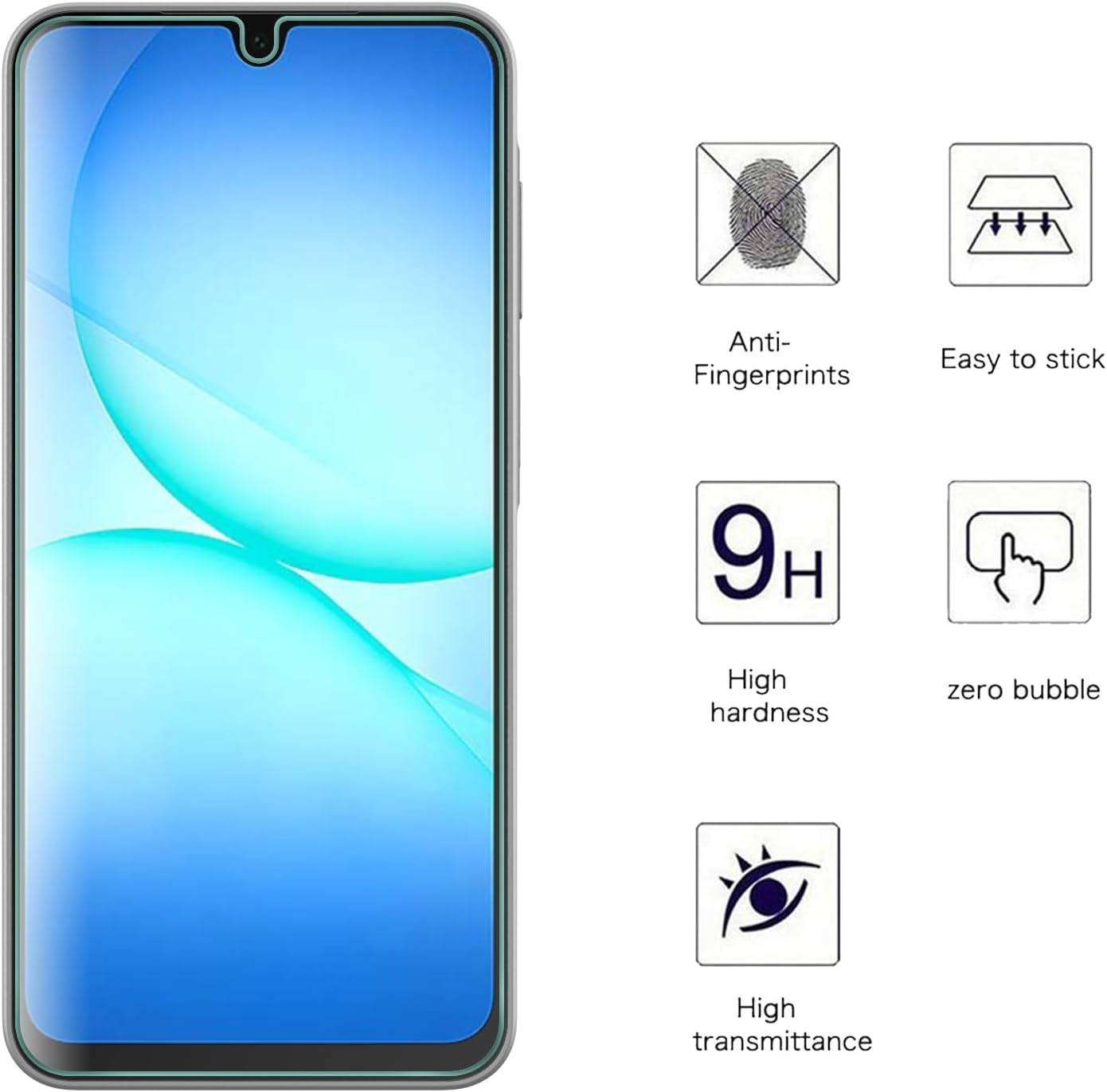 Tempered Glass Screen Protector For Samsung A17 A16 A15 A26 A34 A40 A52S A56 A70
