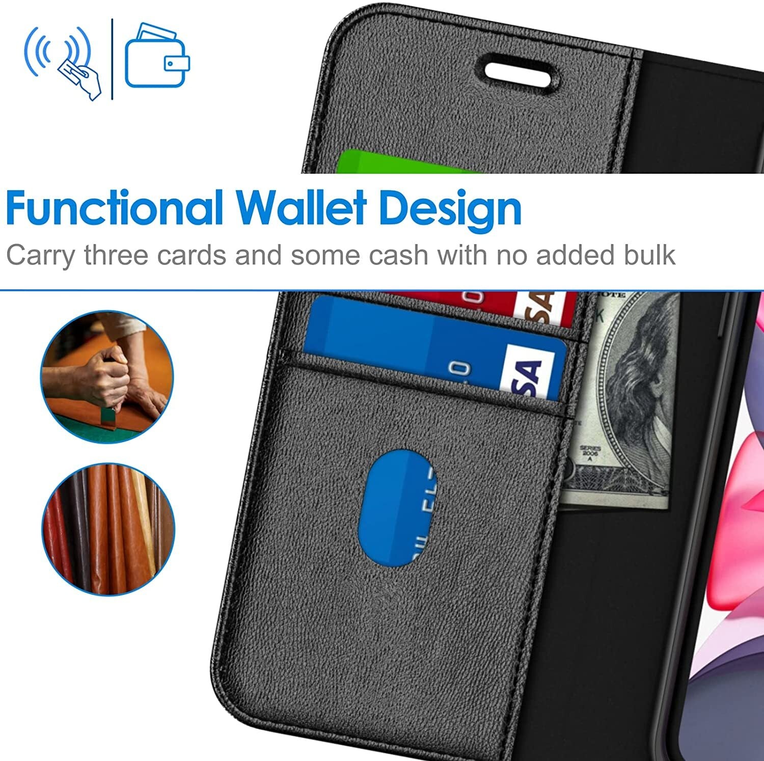 Case For iPhone 17 Pro Max 17e 15Pro 14 13 12 11Pro XR SE 16 Leather Flip Wallet