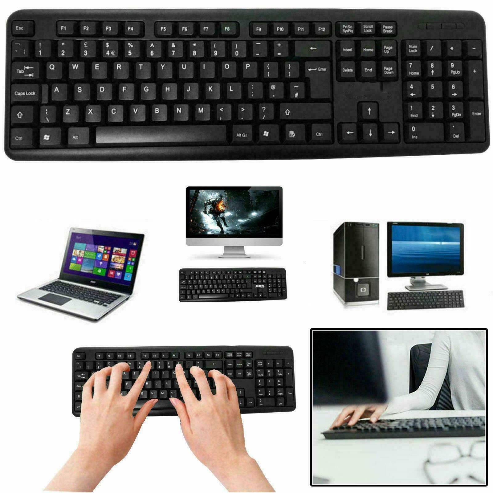 USB Wired OPTICAL Keyboard Mouse PAD MAT Combo Set UK layout PC Laptop Desktop