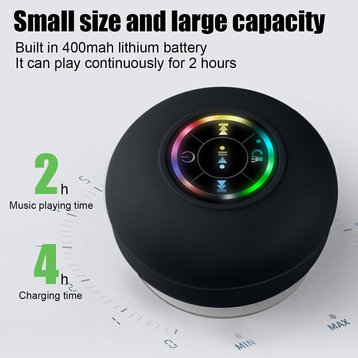 Mini Portable Wireless Bluetooth Speaker for Shower Bathroom Waterproof Suction