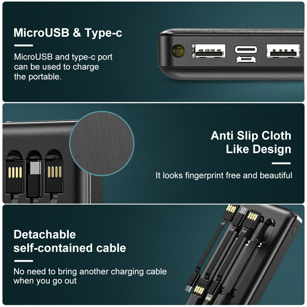 9000000mah Power Bank USB-C Pack Backup Battery Fast Charger For Mobile Phone