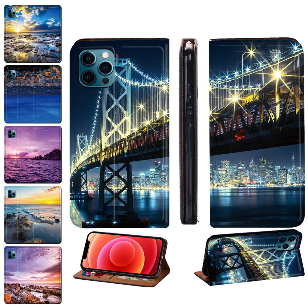 Scenery PU Leather Stand Phone Cover Case For Apple iPhone air/17/17 Pro