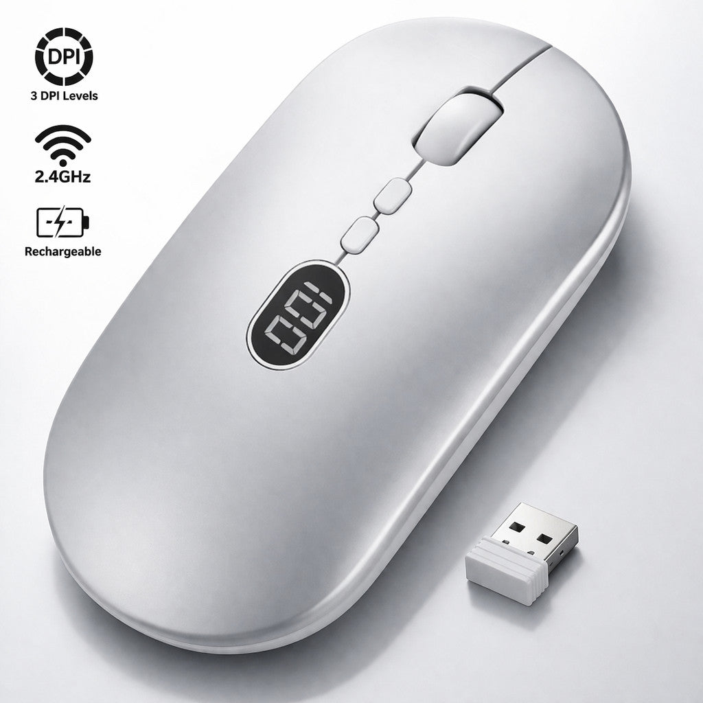 2.4Ghz Wireless Ultra Slim USB Rechargeable Mouse Cordless