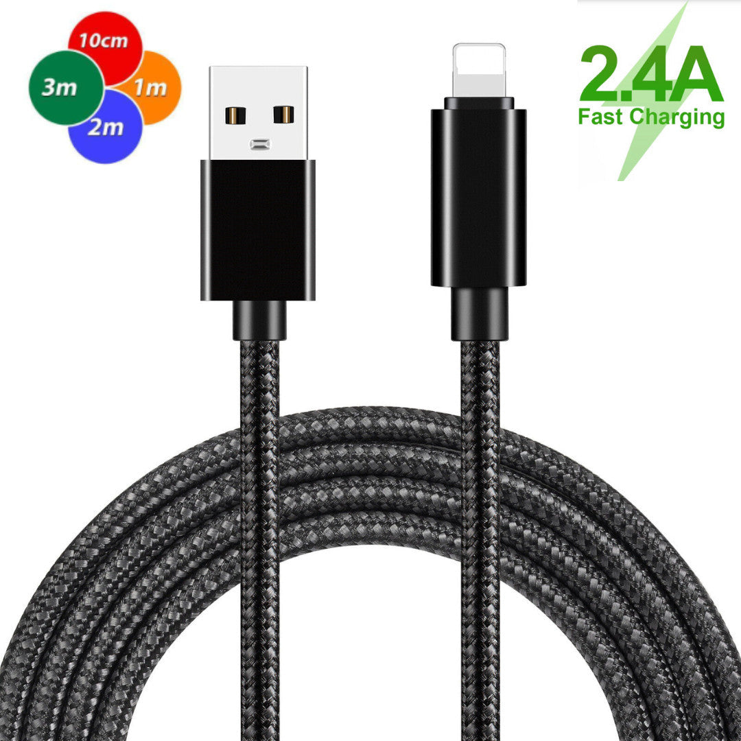 iPhone Charger Cable Heavy Duty Lead Data Sync 1M 2M 3M