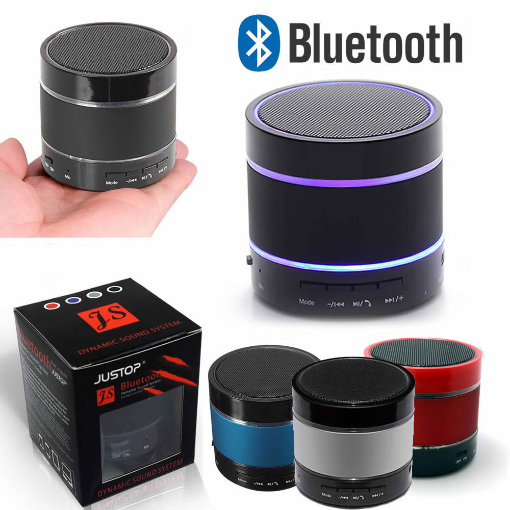 JUSTOP Bluetooth Wireless Speaker Portable LED Light Extra Bass Loud MicroSD UK
