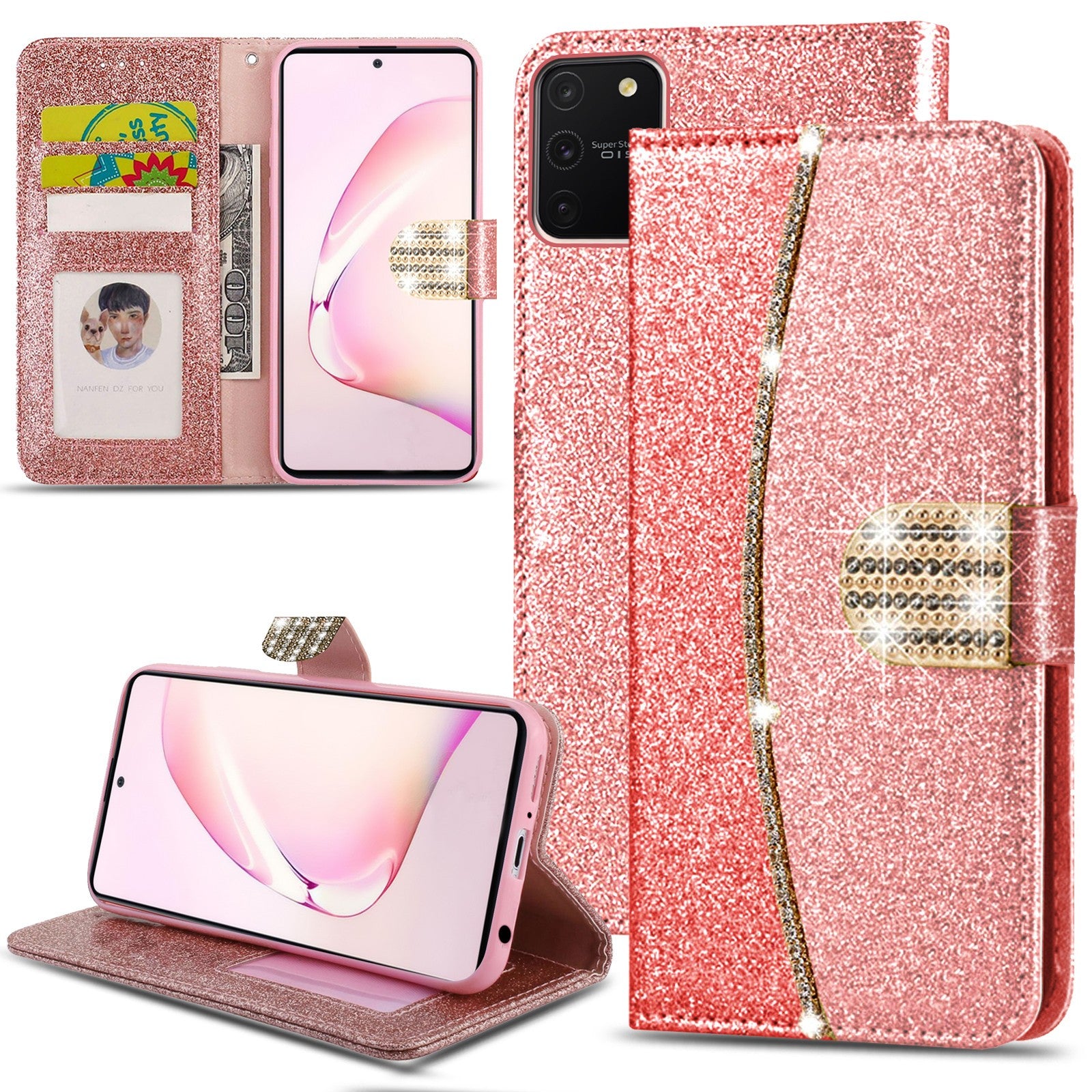 Glitter Book Case For Samsung Galaxy Note 10 20 Ultra Lite Leather Wallet Cover