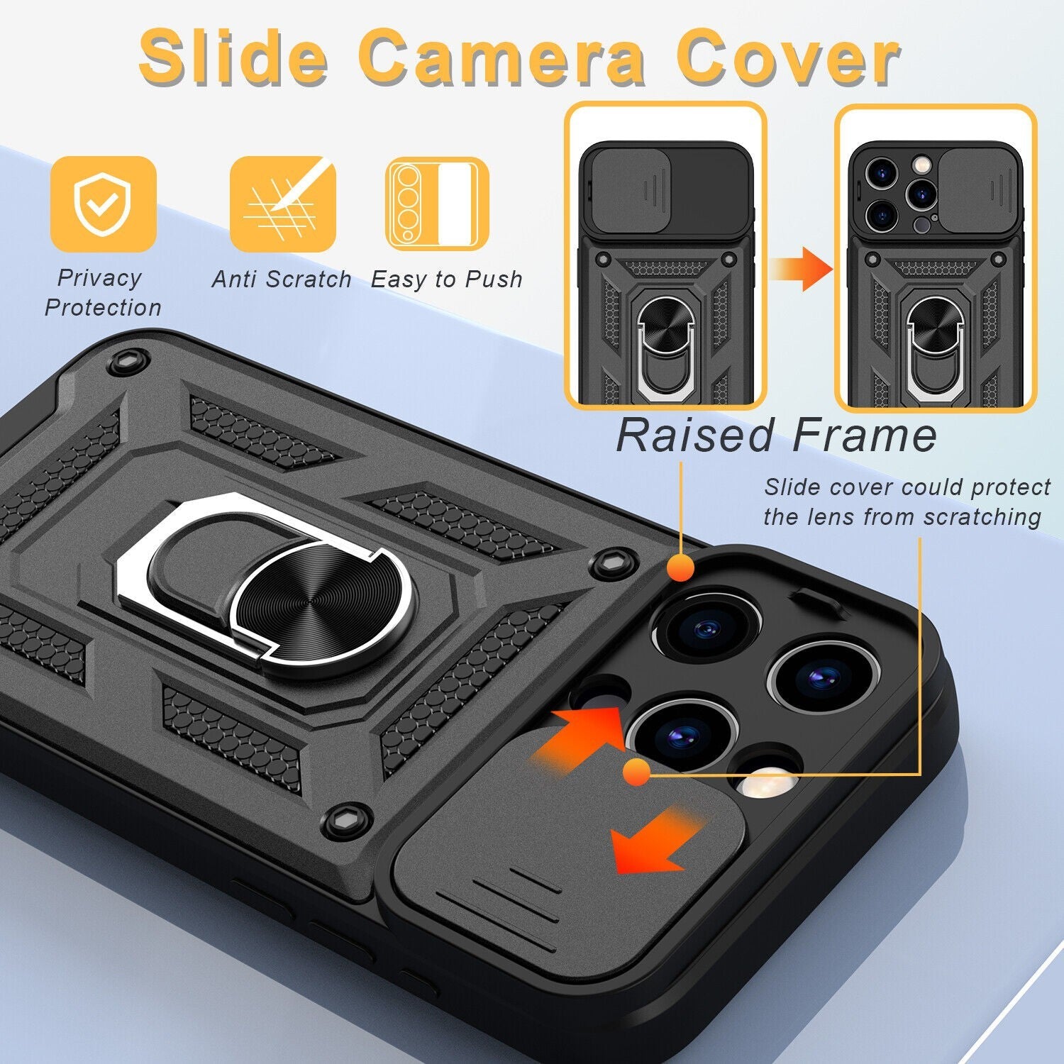 Shockproof Ring Stand Armor Case For iPhone