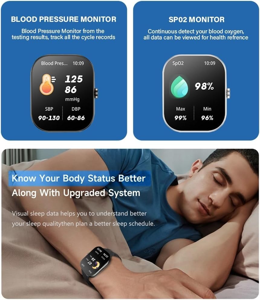Smart Watch Unisex Fitness Tracker Blood Pressure Heart Rate Sport Watches UK