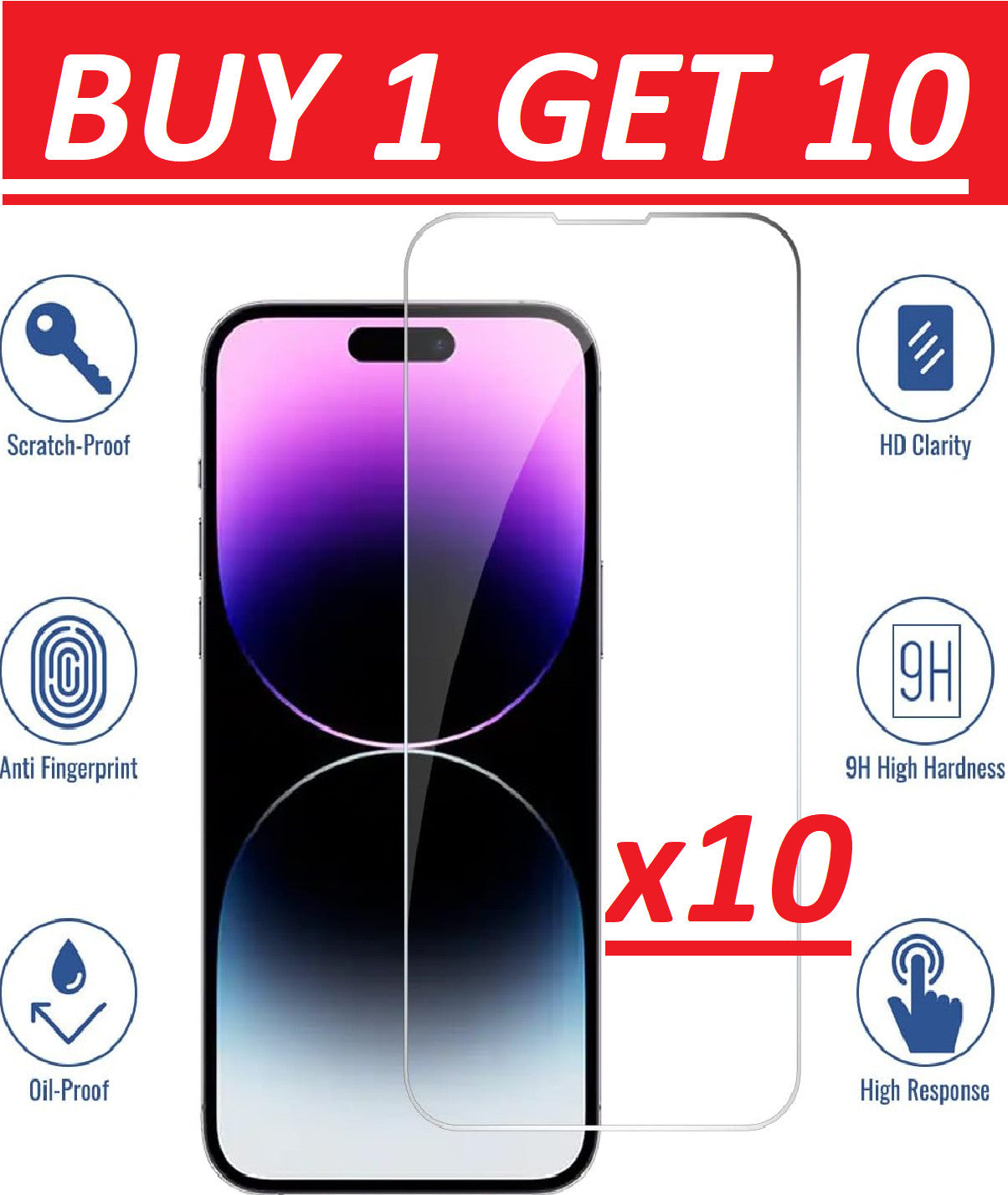 Tempered Glass Screen Protector For iPhone 14 13 12 11 Pro Max Mini XS X XR Plus