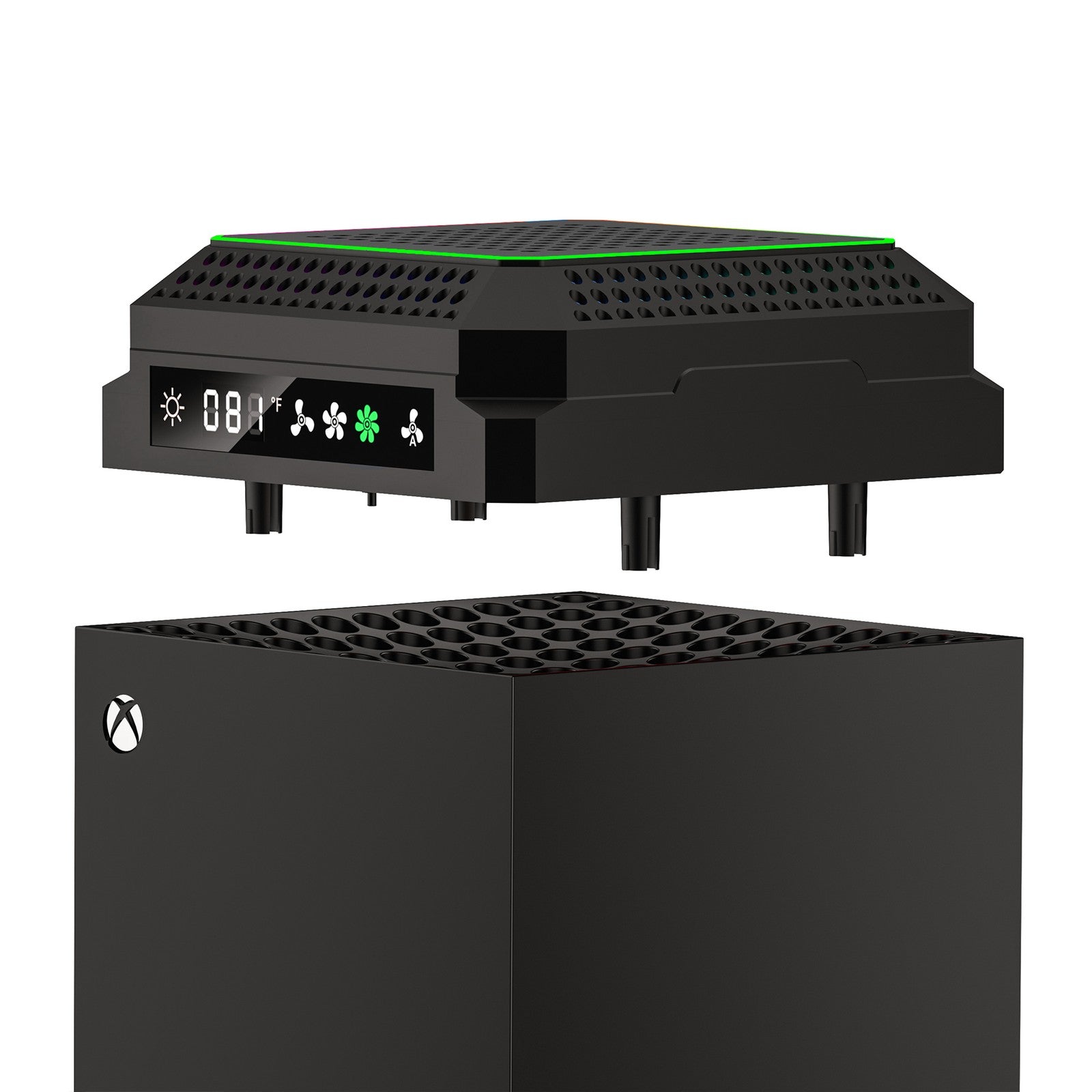 RGB Cooling Fan for Xbox Series X,Cooling Fan Dust Proof + Auto Cooling System