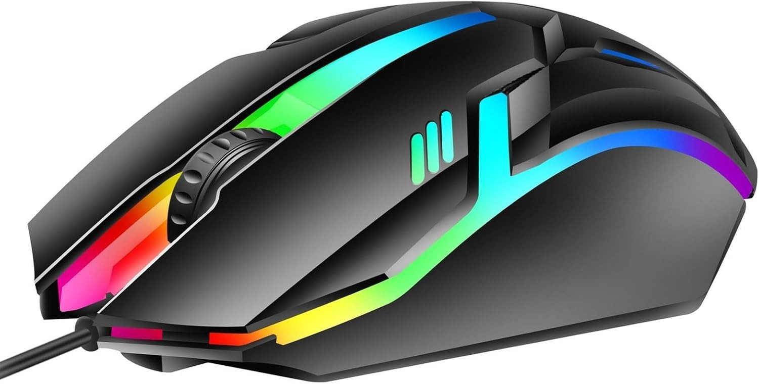 USB Wired Gaming Mouse Gamer 7 Colour PS4 PS5 XBOX