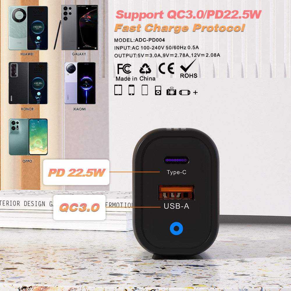 For iPhone 15 16 14 13 12 11 Pro XR Fast Charging 22.5W USB-C PD Plug Charger