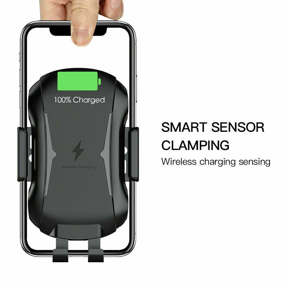 Wireless Car Charger 15W Fast Charging Phone Holder Automatic Clamping Mount UK