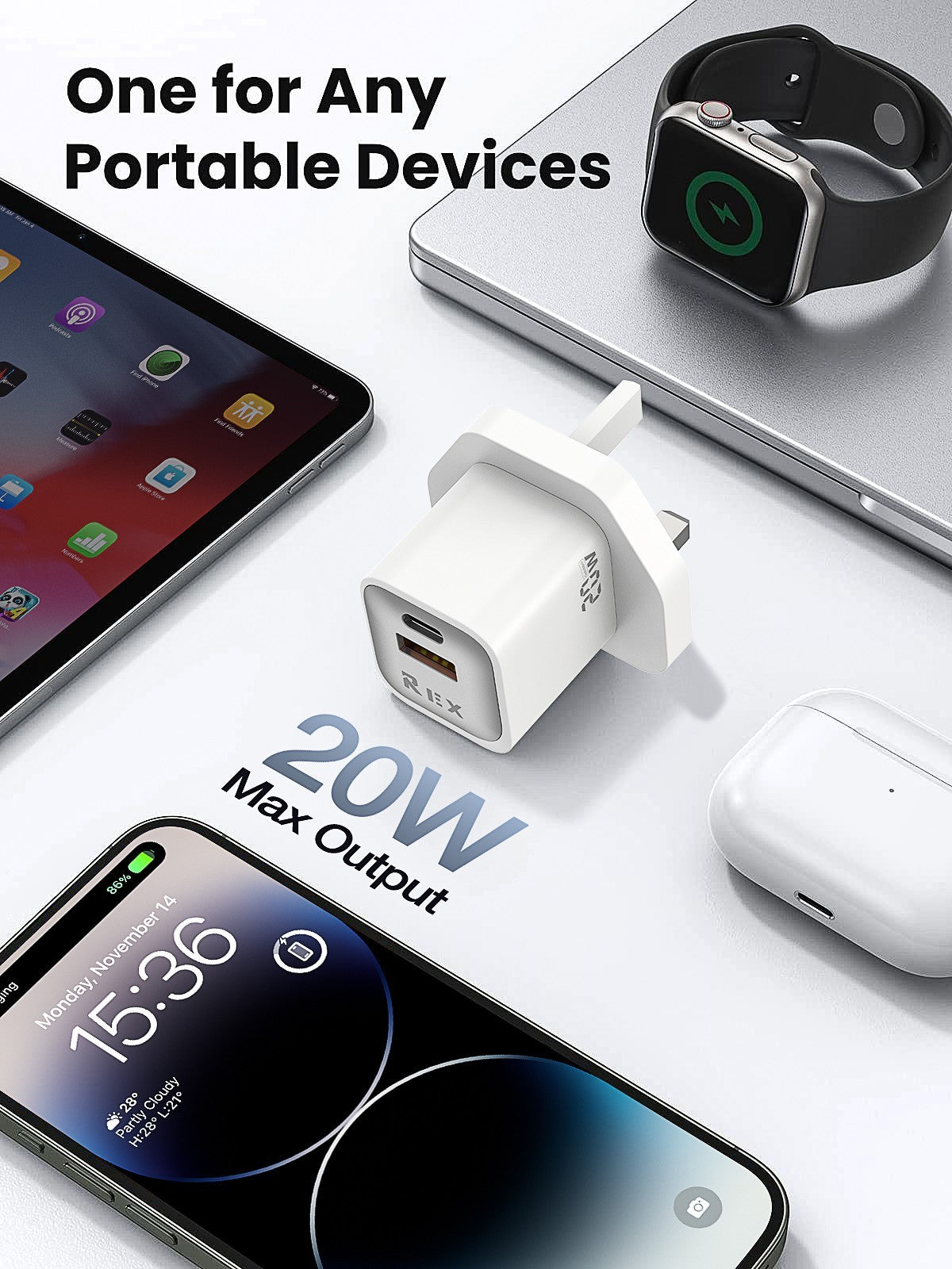 For iPhone 17 16 Pro Max Samsung Fast Charging 20W USB-C PD Plug Charger Cable