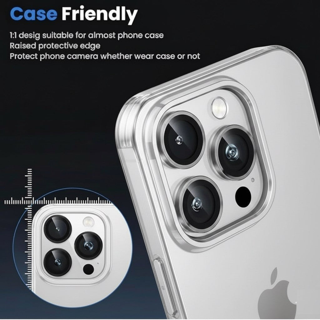 Camera LensGlass Protector Metal Ring for iPhone 17 Pro 14Pro 15Pro 16Pro 17E 13