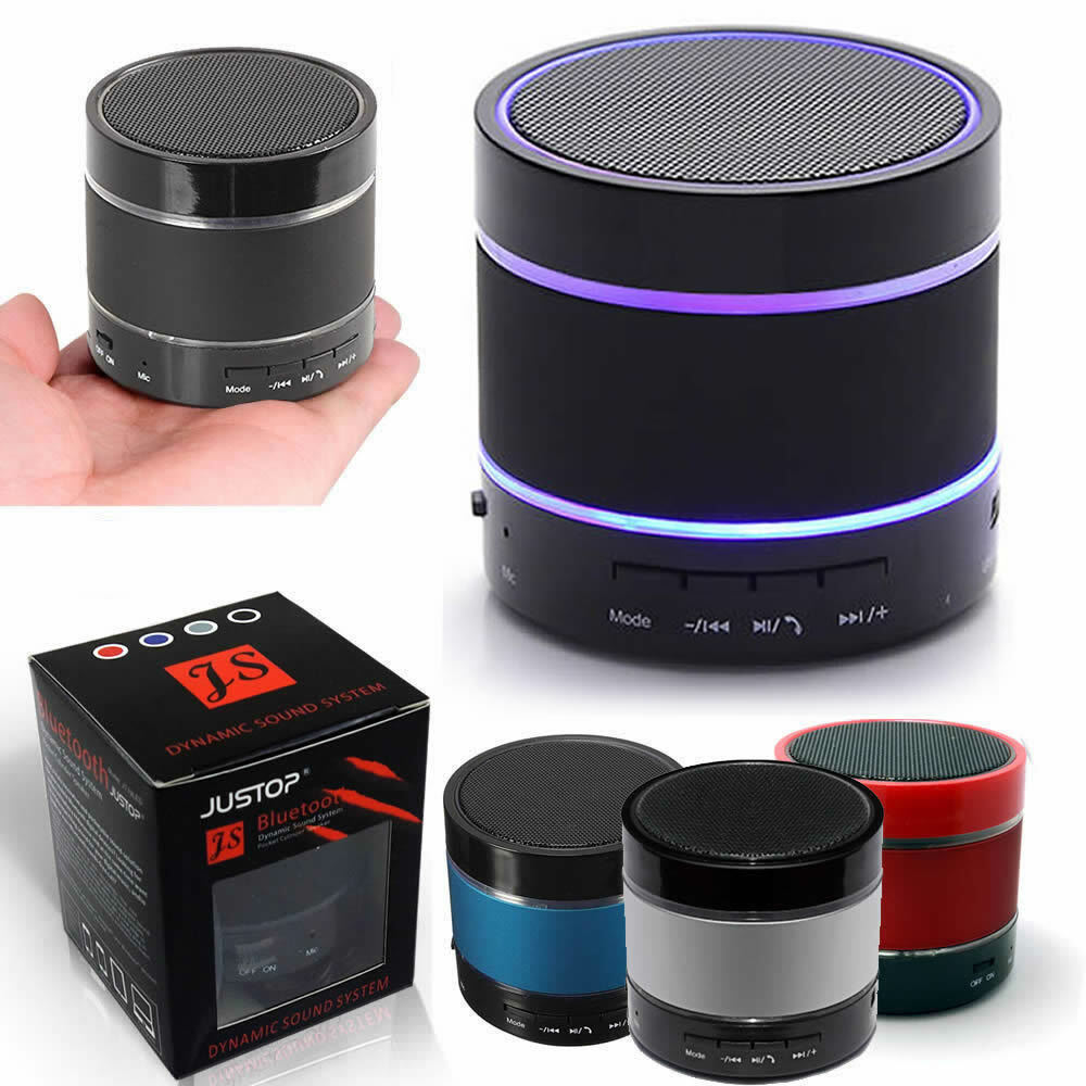 JUSTOP Bluetooth Wireless Speaker Portable LED Light Extra Bass Loud MicroSD UK
