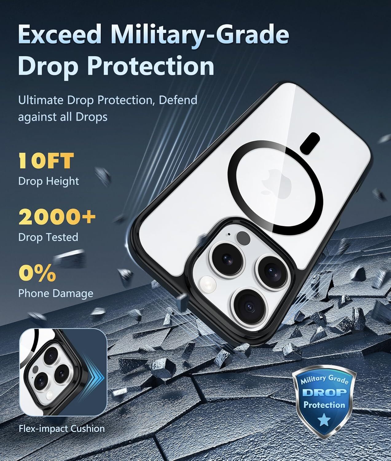Shockproof Magnetic Case for iPhone 17 Pro Max, 16,17e,16 Pro,14Pro,15,13,12,14