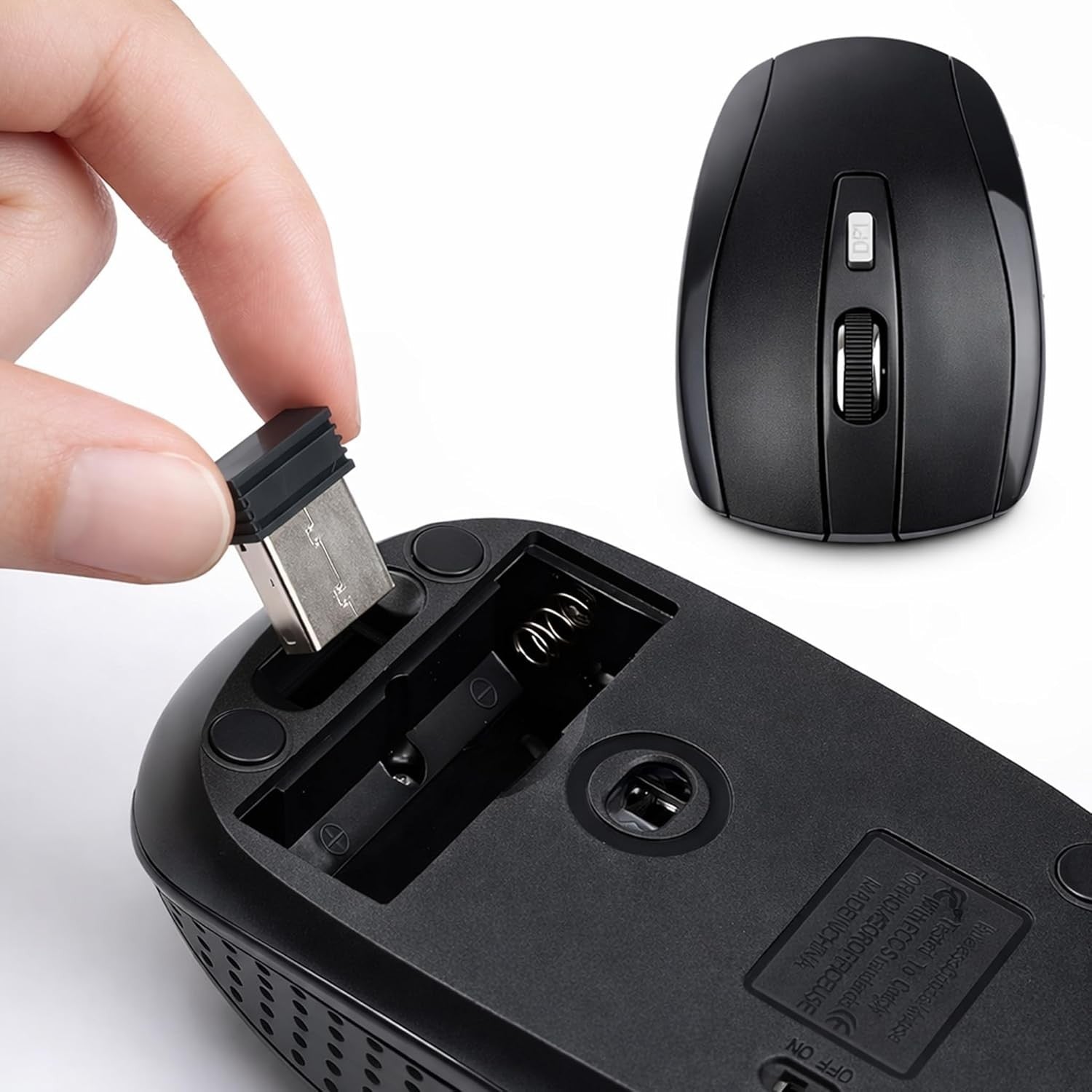 Black Wireless Cordless Mouse For PC & Laptop