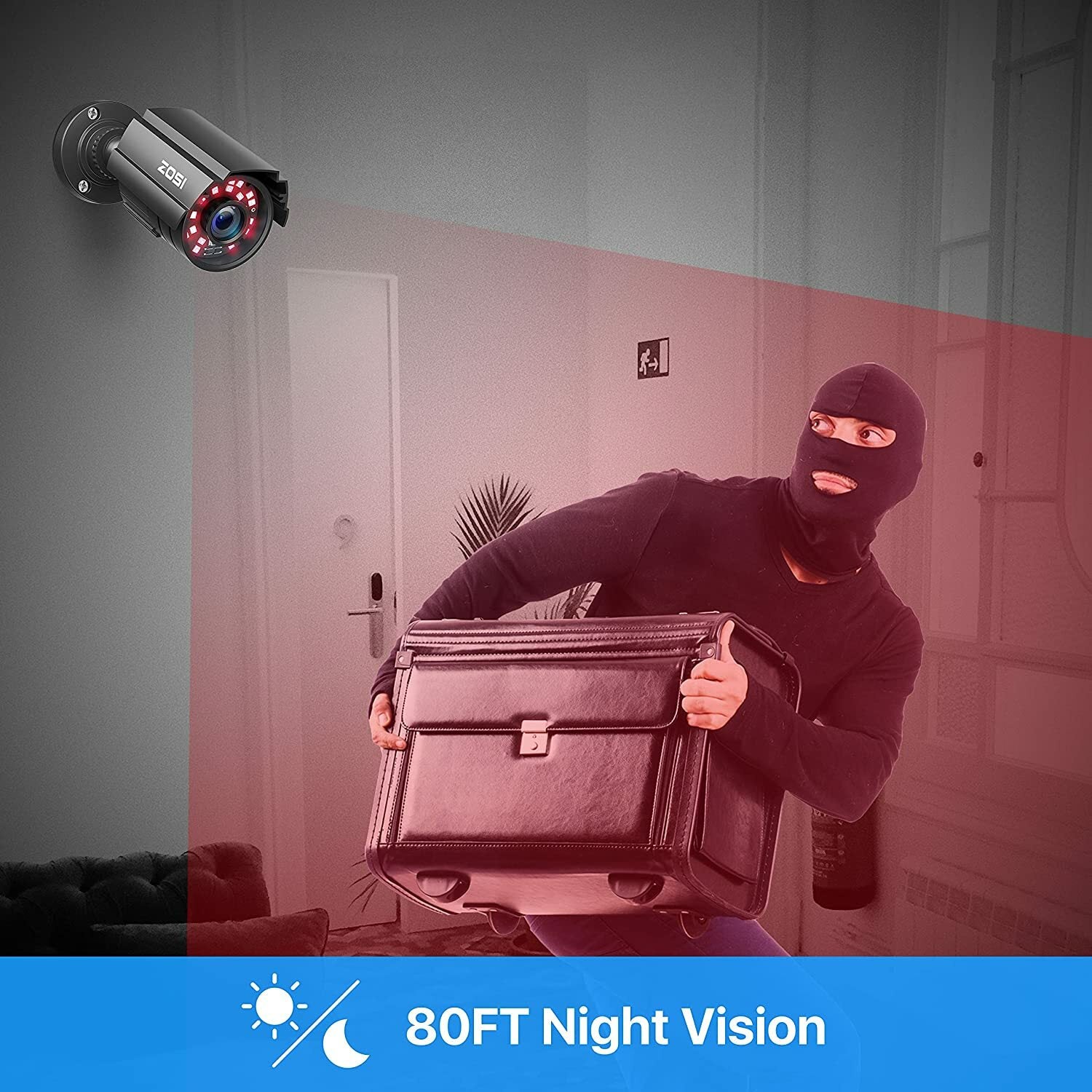 Outdoor CCTV Camera 1080P Home Security Night Vision