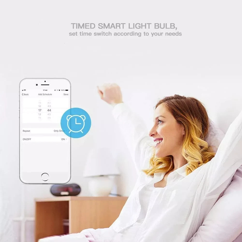 B22 WiFi Colour Changing Smart Light Bulbs RGB Amazon Alexa Tuya Google - 2 Pack