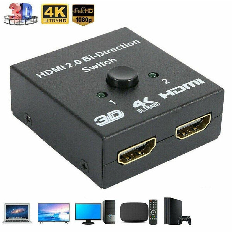 Bi-directional HDMI Switch Splitter 1 in to 2 Out For 4K 3D 1080 HDCP HDTV PC