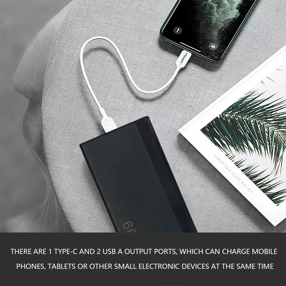 900000mah Power Bank 66W USB-C Pack Backup Battery Fast Charger For Mobile Phone