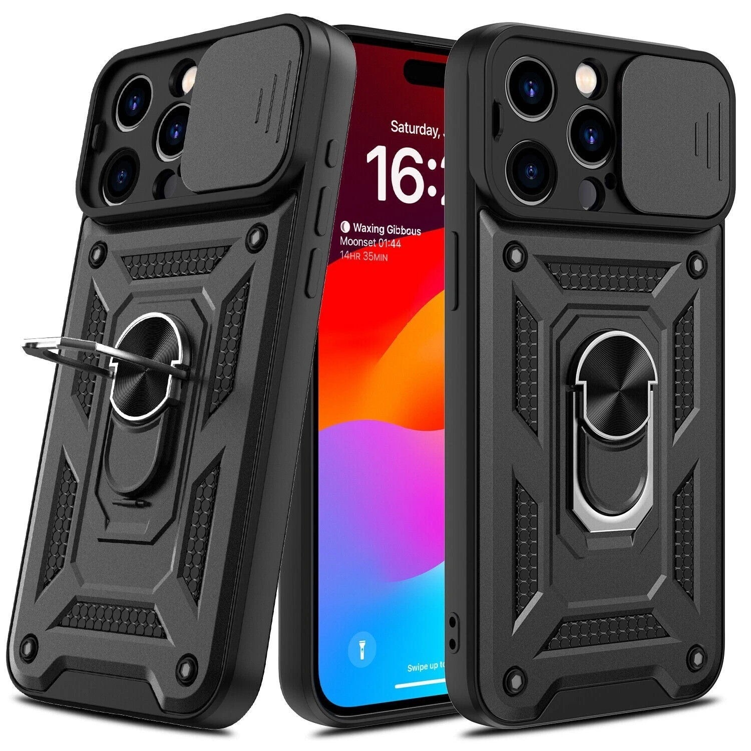 Shockproof Ring Stand Armor Case For iPhone
