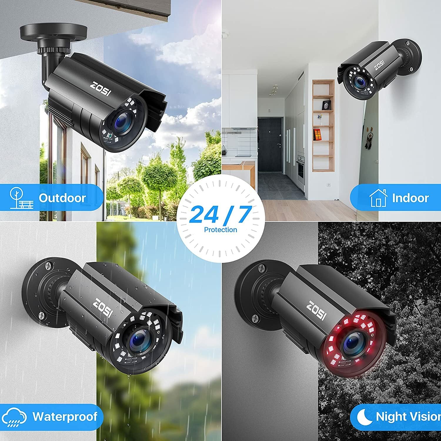 Outdoor CCTV Camera 1080P Home Security Night Vision