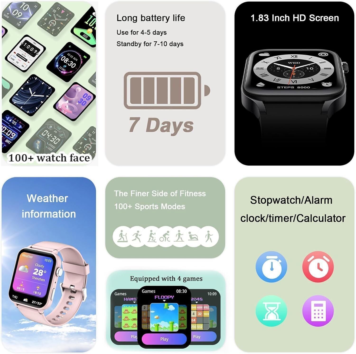 Alexa Smart Watch Women Make Calls Bluetooth Phone Call Watch For IPhone Samsung