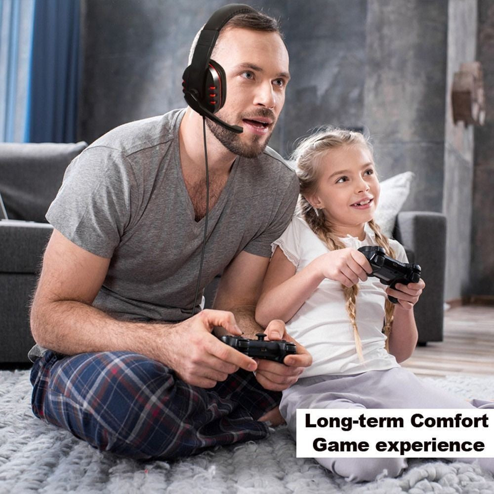 Gaming Headset with Microphone Mic Headphones For PC Laptop PS4 PS5 Xbox One UK