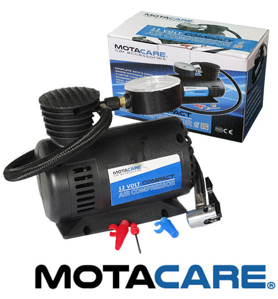 Tyre Air Compressor Pump 12V DC Car and Bike Inflator 300PSI Compact Motacare