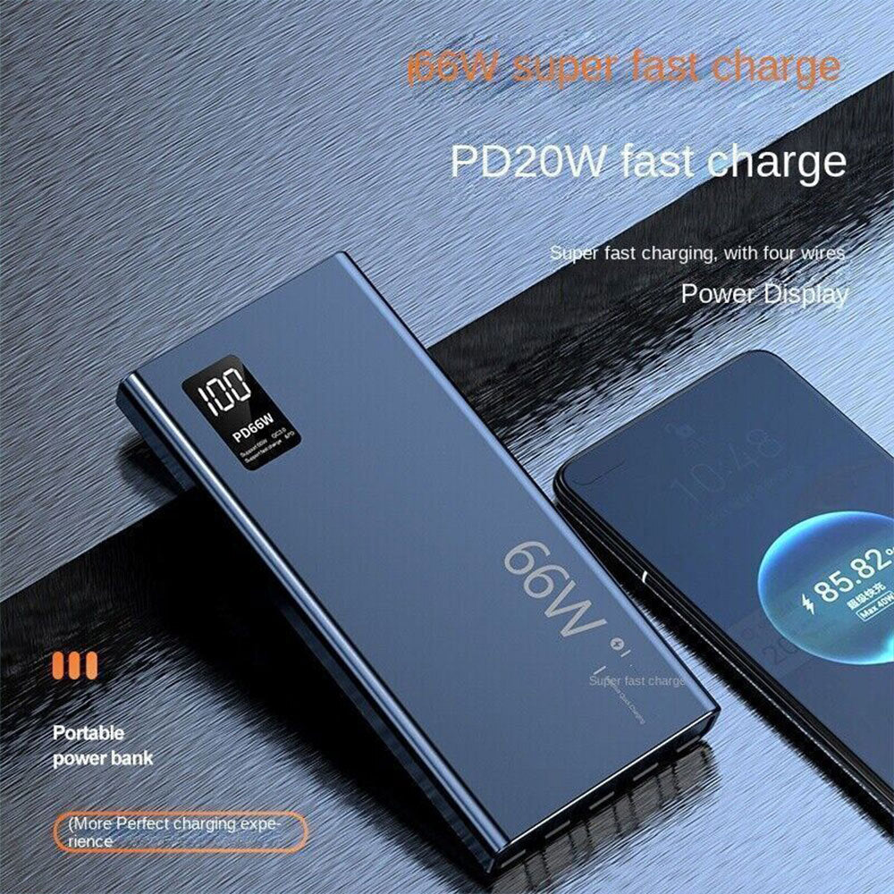 20000mAh 66W Portable Power Bank USB LCD External Battery Charger For Cell Phone