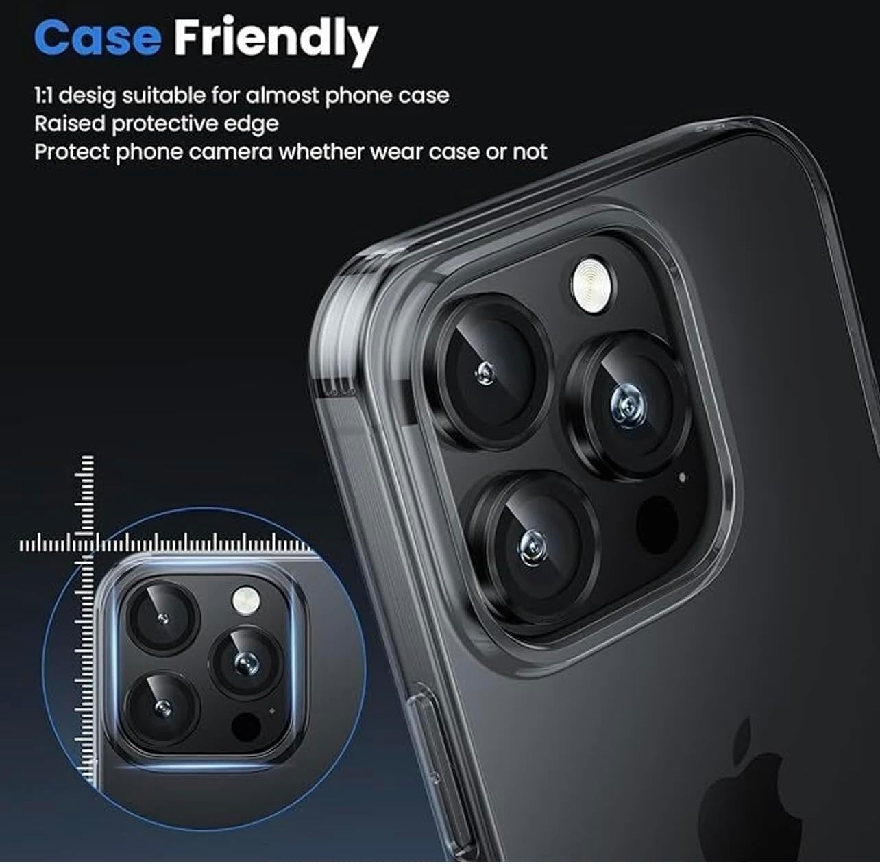 Camera LensGlass Protector Metal Ring for iPhone 17 Pro 14Pro 15Pro 16Pro 17E 13