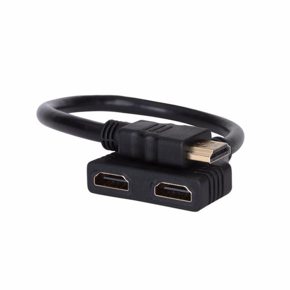 HDMI Splitter Adapter Cable 1 Input 2 Output for Office monitor pc laptop 1080p