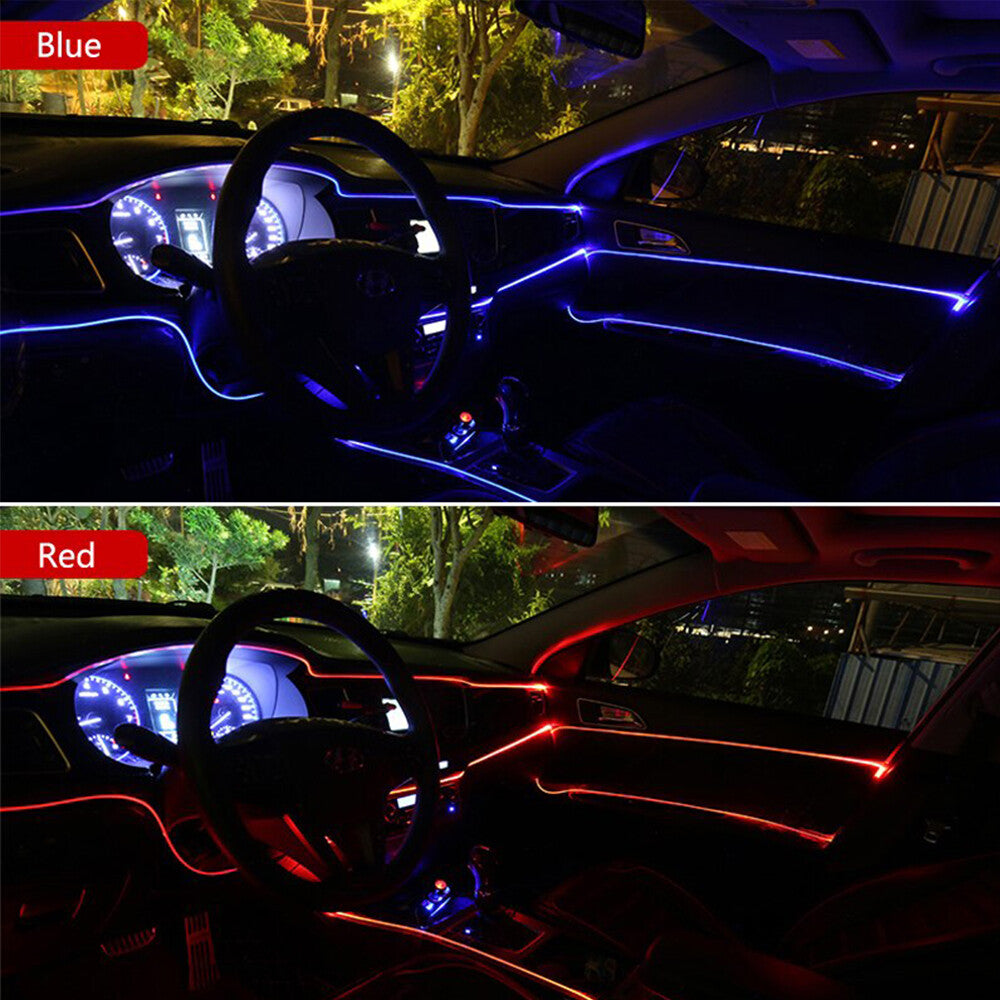 5m Red LED Car Interior Decorative Atmosphere Wire Strip Light Accessories US