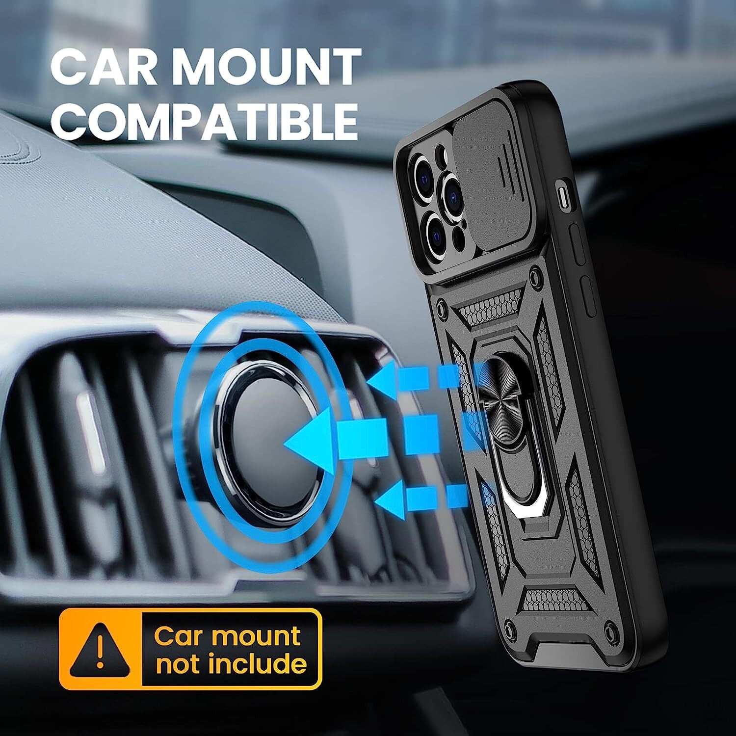 Case For iPhone 14 13 12 11 Pro Max Plus XR Shockproof Magnetic Ring Lens Cover