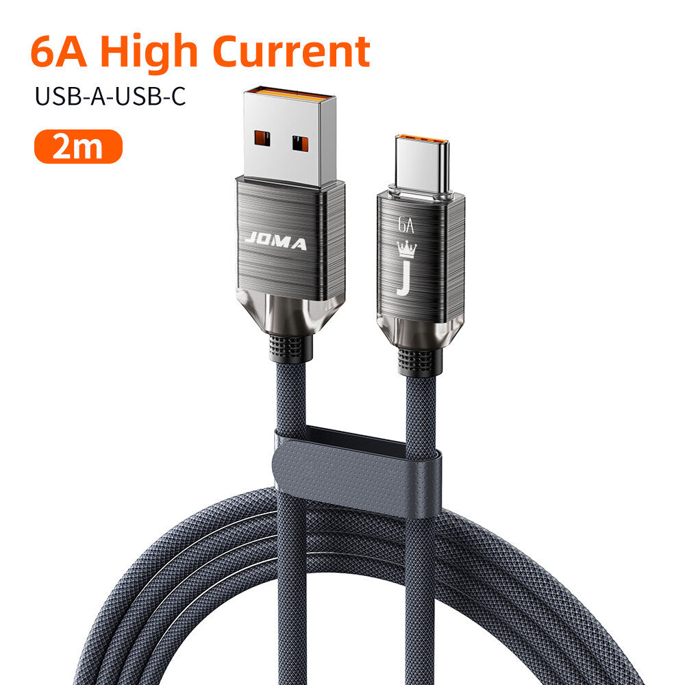 USB A to Type C Cable 6A 66W Fast Charger Braided Long Lead 0.25M 1M 2M 3M