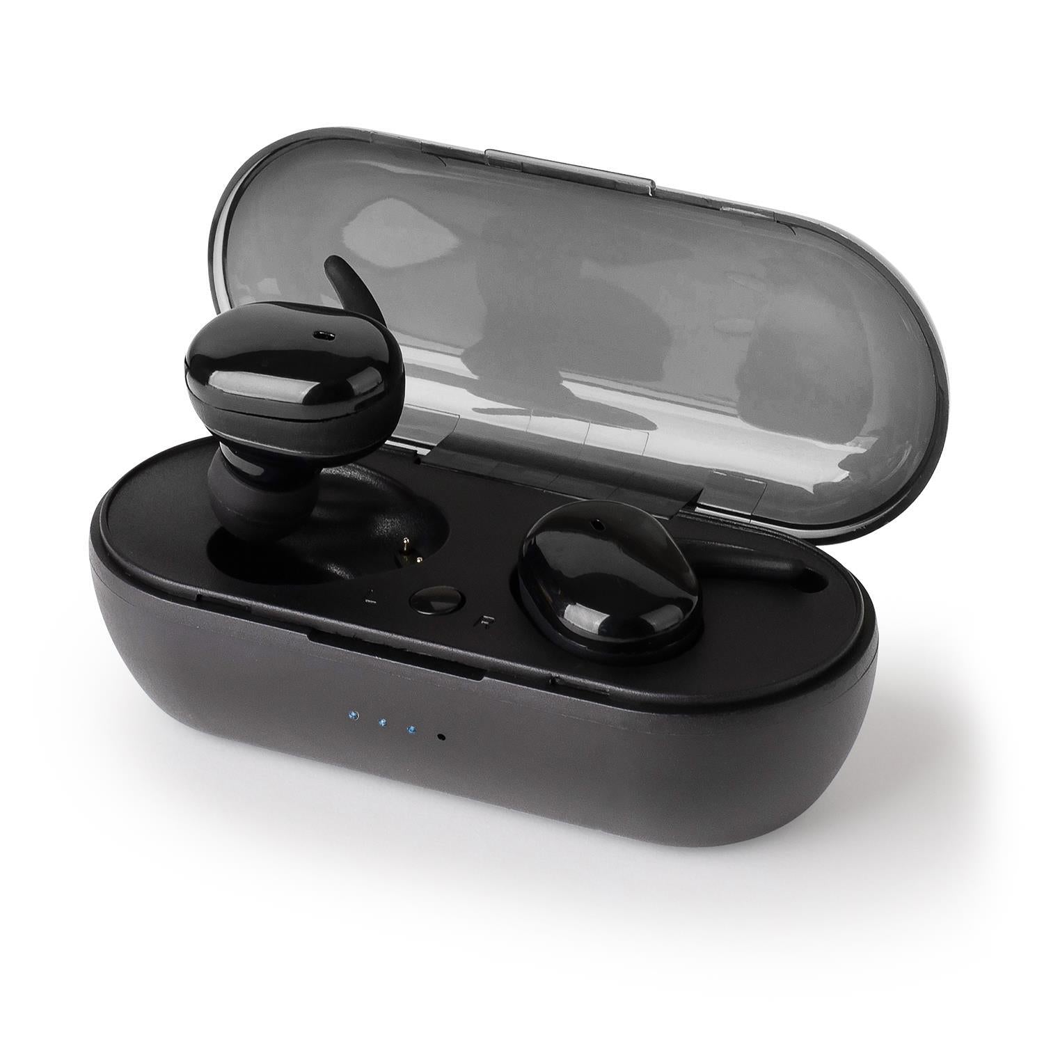 Vybe TWS Earbuds with 3H Music Playback, Charging Case and LED Indicator - Black