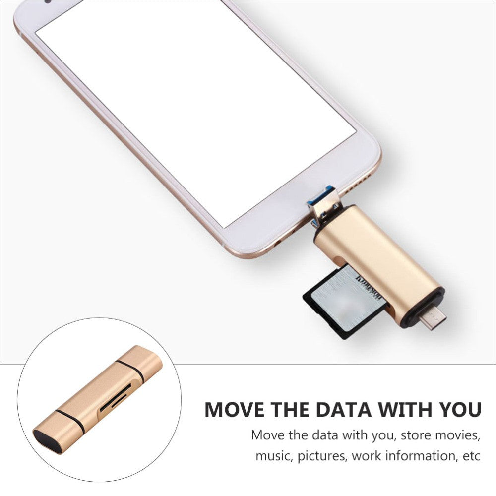 USB Type Dual Slots Adapter for Computer Laptop Phone Reader